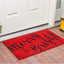 Tapete entrada mensaje Merry & Bright rojo y negro
