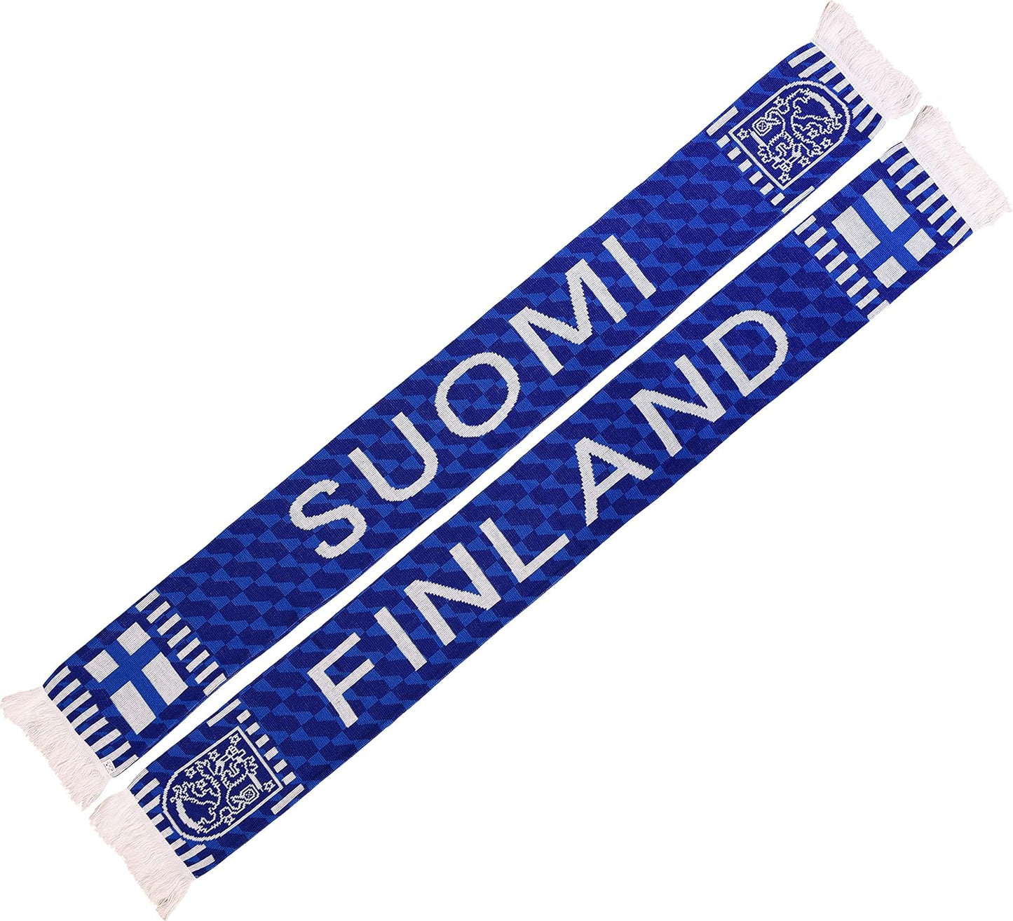 Bufanda punto fútbol Finlandia blanco azul