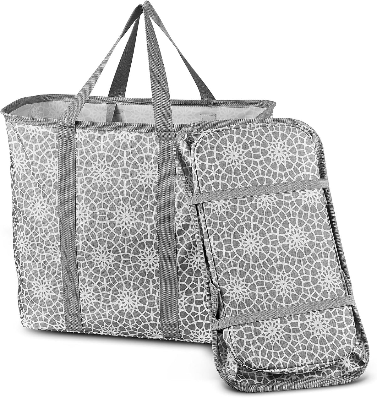 Cesta flexible para ropa sucia 80L plegable gris