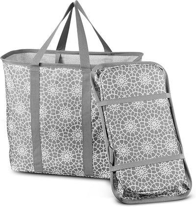 Cesta flexible para ropa sucia 80L plegable gris