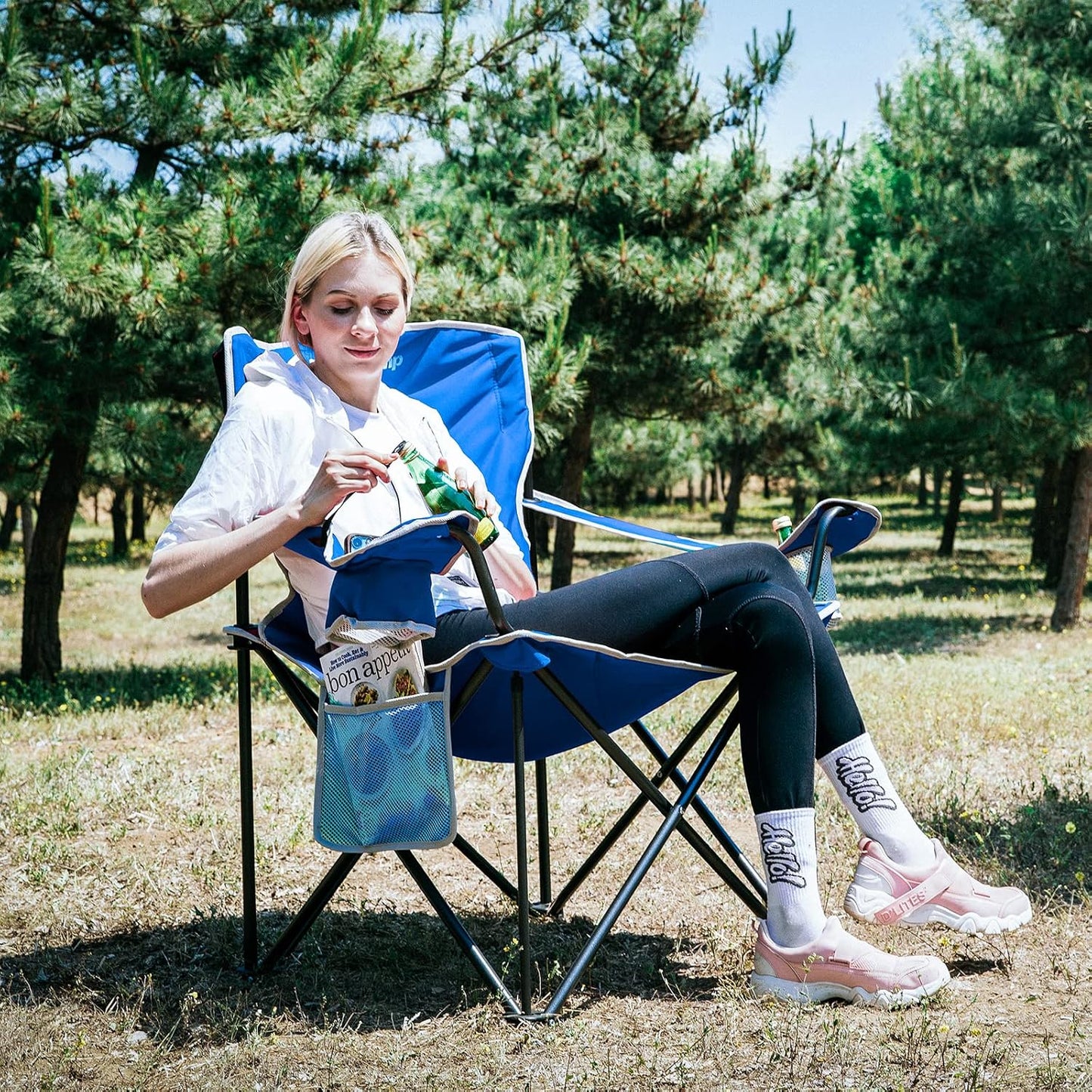 Silla plegable acolchada con bolsillo camping