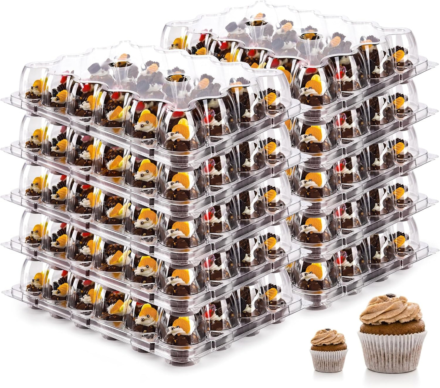 Recipientes cupcakes 20-24uds apilables 480 pzas sin BPA