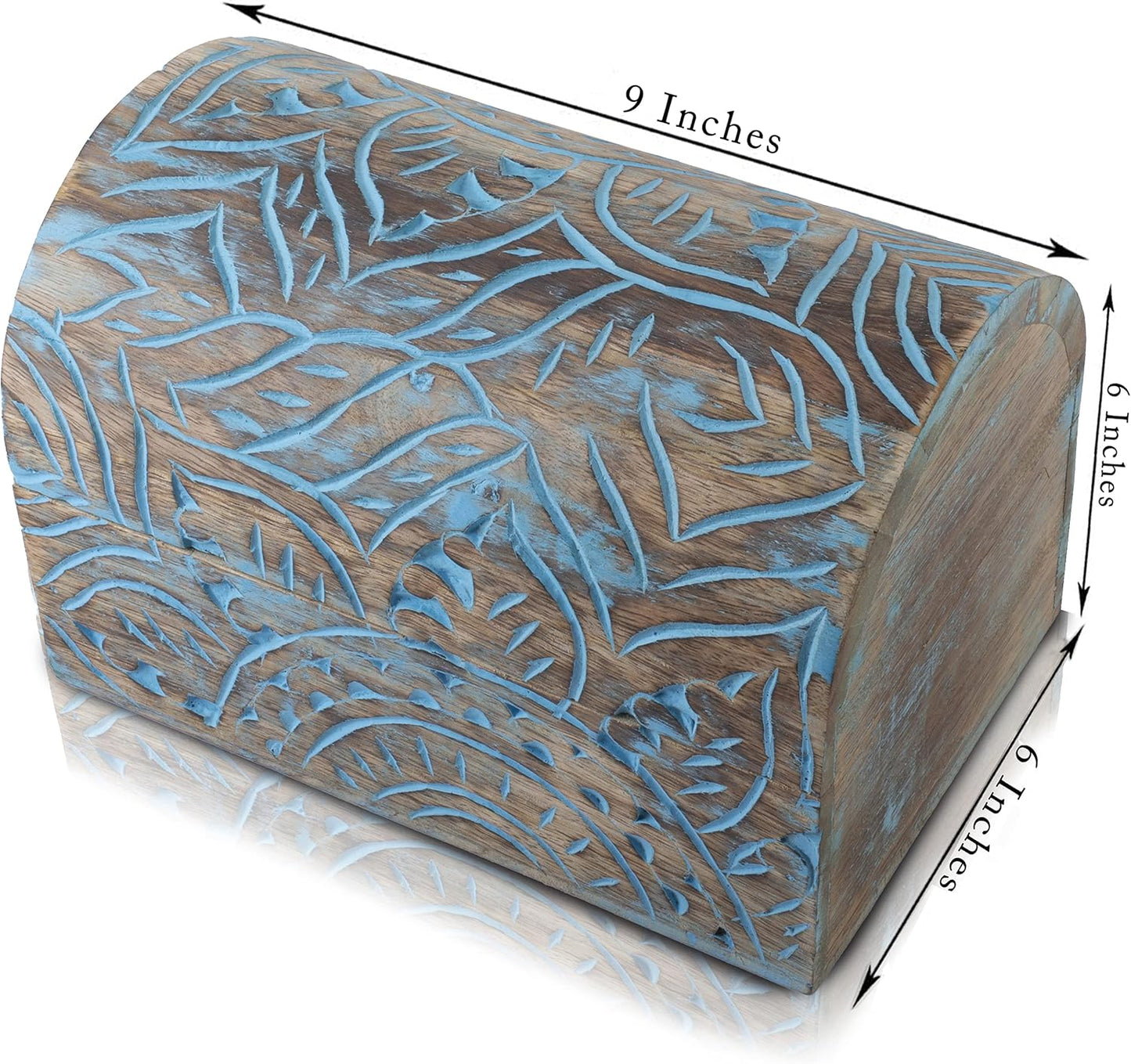 Caja joyas decorativa hecha a mano 9x6"