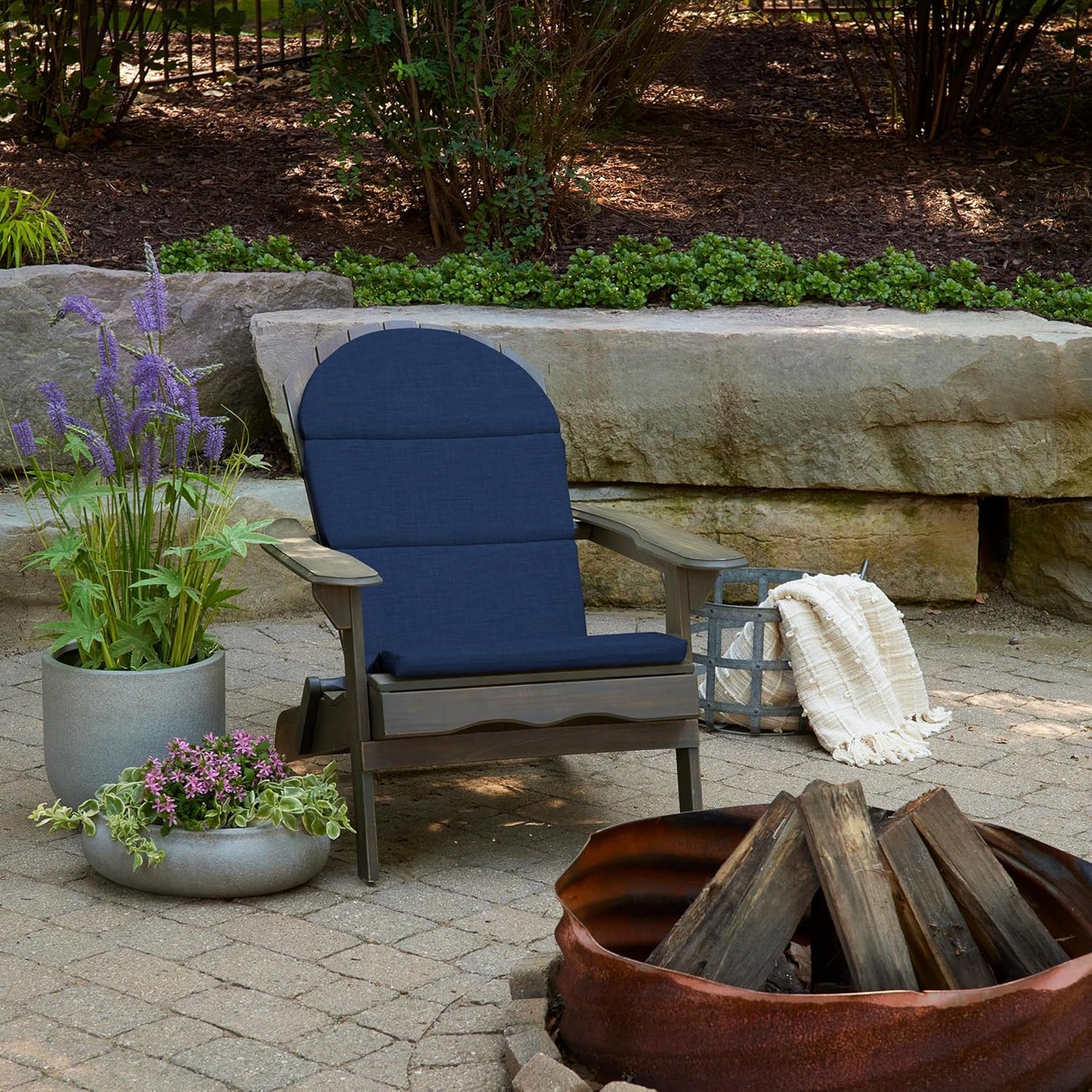Cojín espuma silla Adirondack 21.5x19pulg azul zafiro