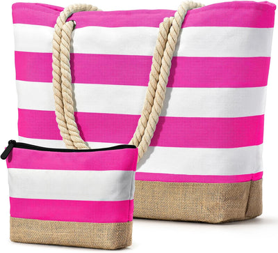 Bolsa playa personalizada con bolsa maquillaje para mujer