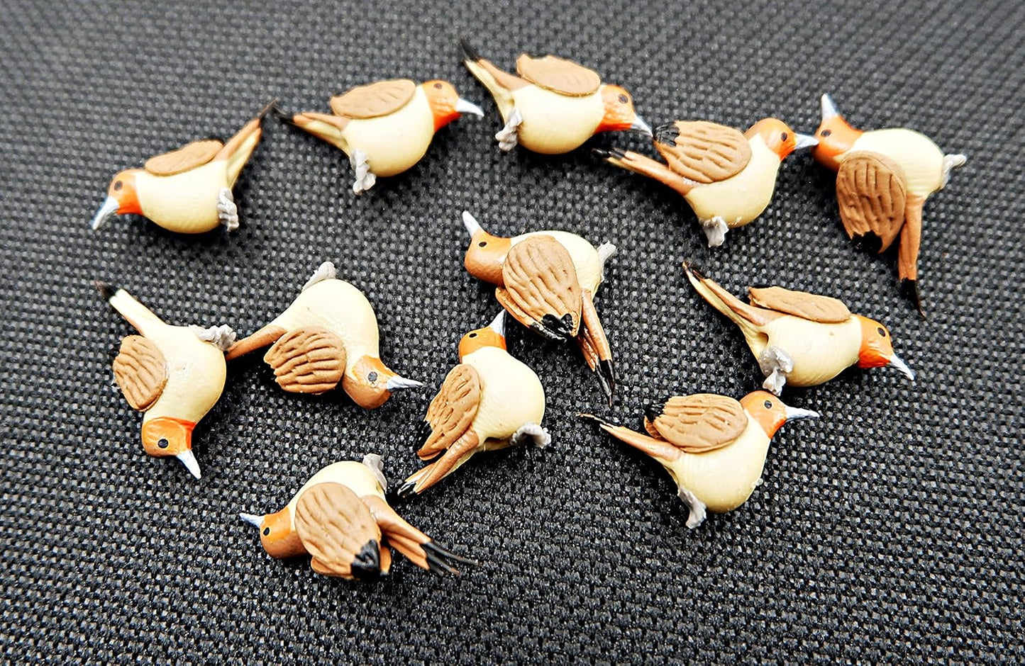 Set 12 figuras pájaro Robin marrón decoración jardín