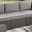 Sofá modular mimbre ratán gris cojines todo clima