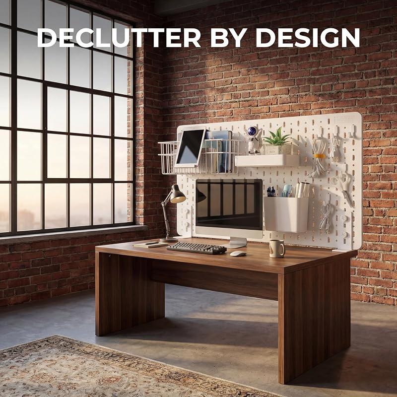 Abrazadera escritorio 2 Pzas soporte clavijas metal blanco