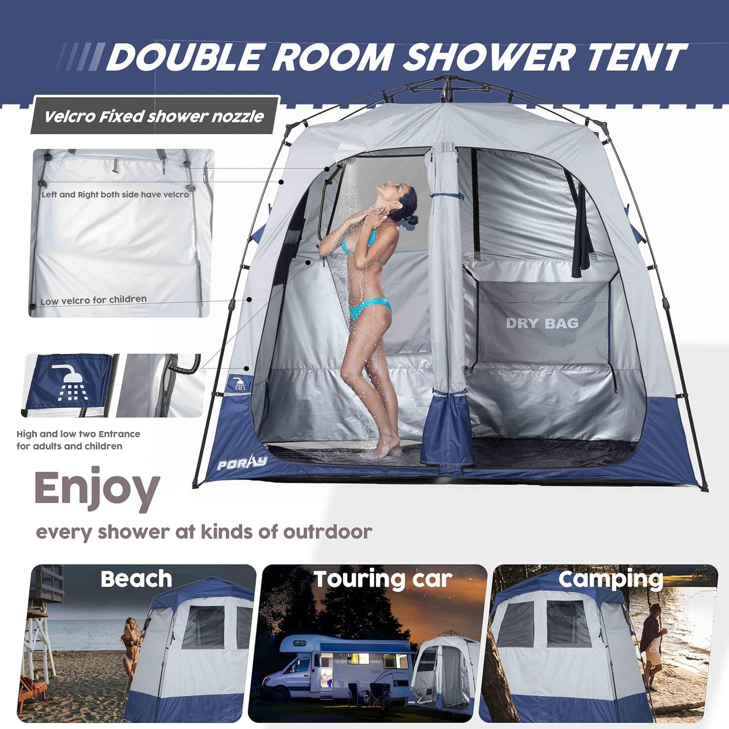 Tenda ducha camping con suelo drenaje playa