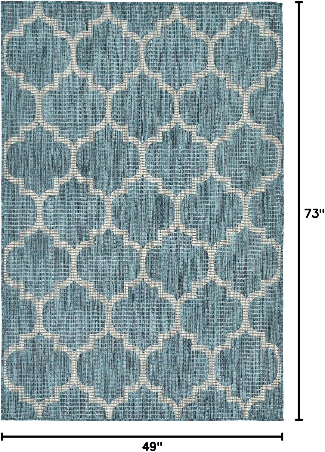Alfombra área Outdoor Trellis 4x6ft Rectangular Azul/Gris
