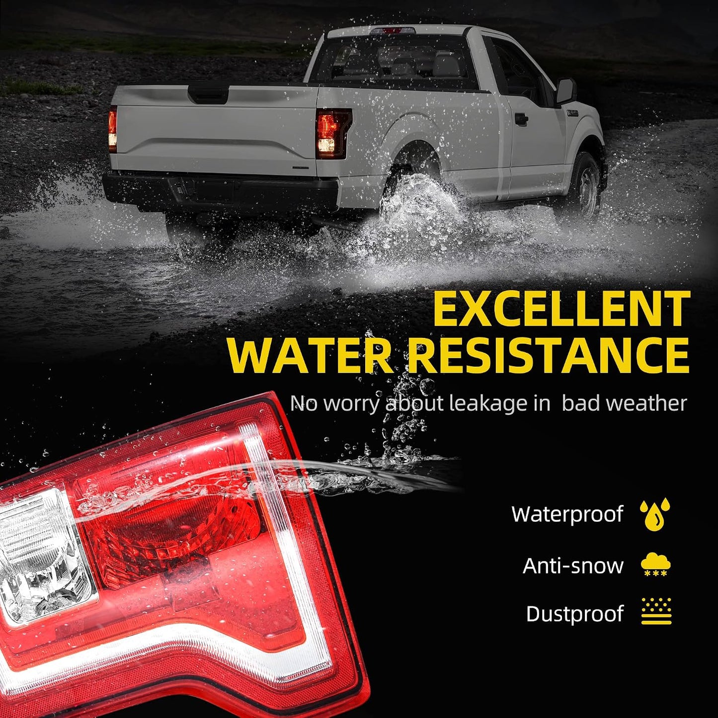 Luces traseras comp Ford F-150 15- rojo transparente pares