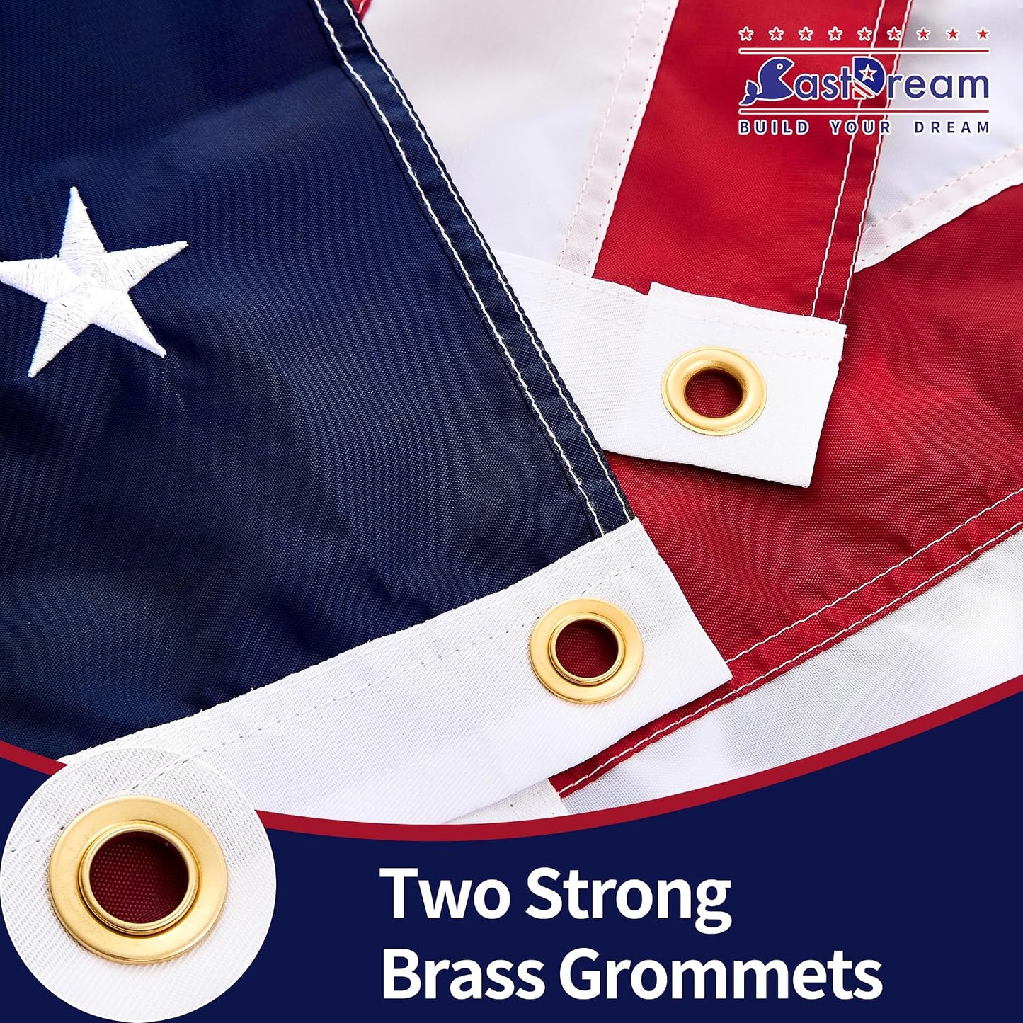 Bandera USA 3x5ft nailon estrellas bordadas impermeable