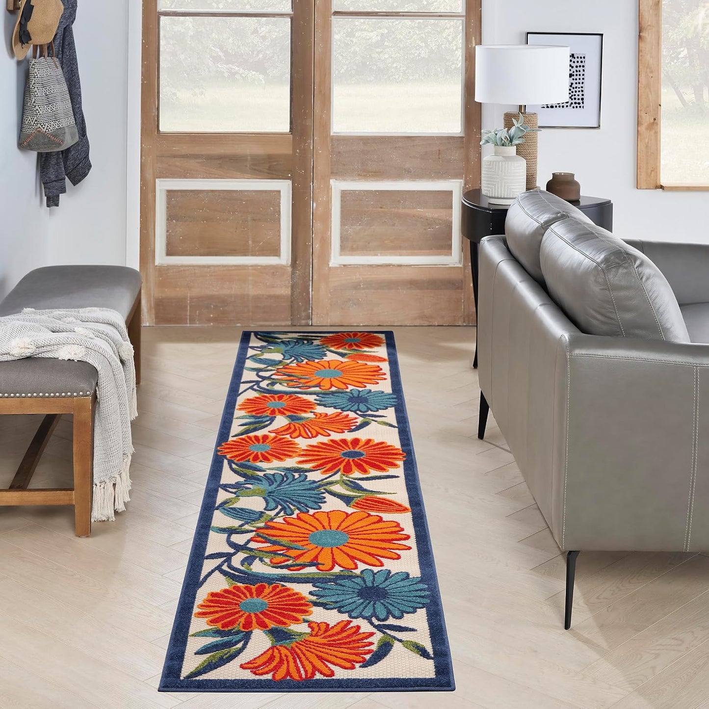 Alfombra dormitorio 2x6ft multicolor fácil de limpiar