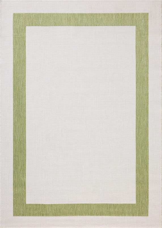 Alfombra Area 6'7"x9'4" ESN-07 Verde y Marfil Reversible