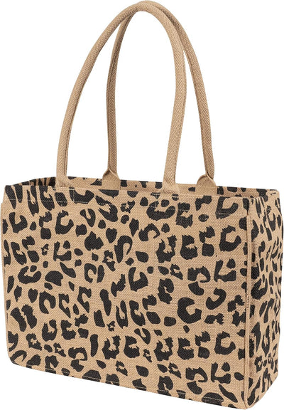 Bolsa yute asas mercado estampado leopardo