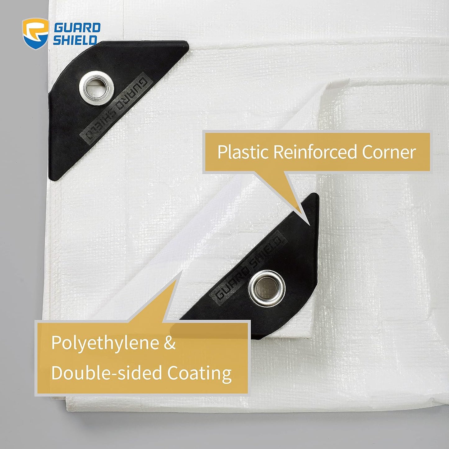 Lona blanca resistente 8x10ft impermeable 25/64pulg