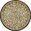 Alfombra área borde guepardo 4x4ft redonda marfil/negro