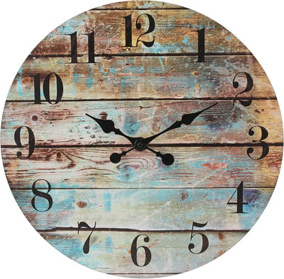 Reloj pared madera 18pulg vintage colgante con pilas