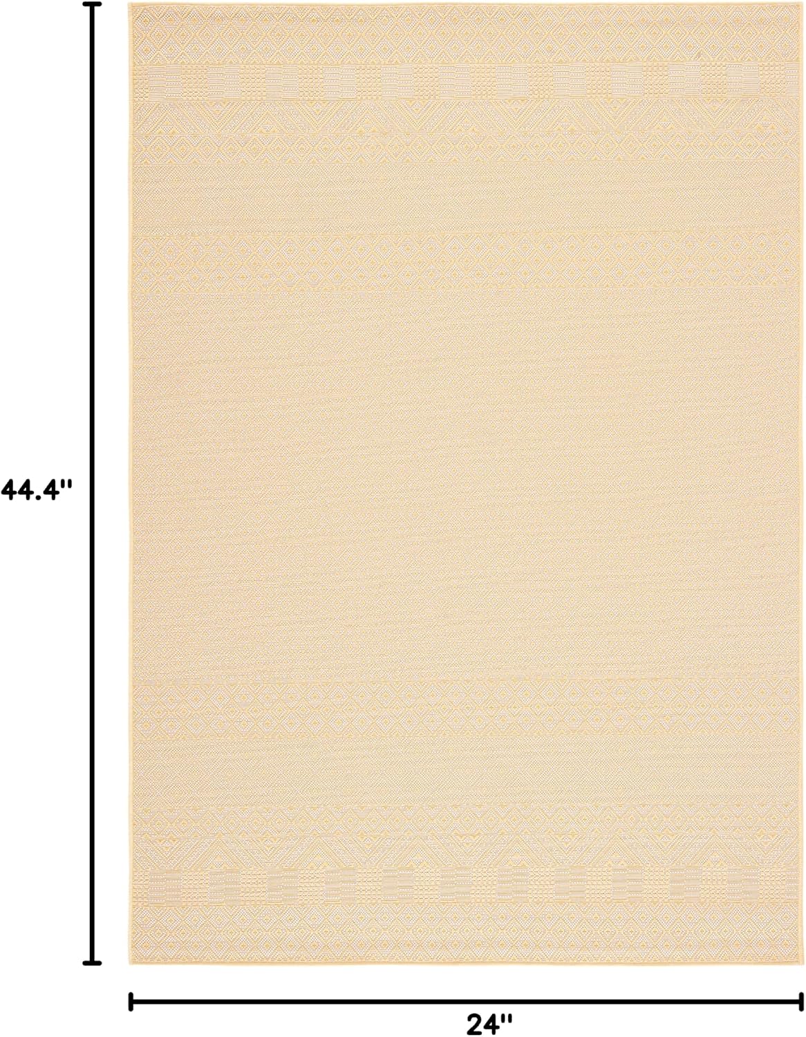 Alfombra lavable exterior 2x3'7" dorado beige no pelusa