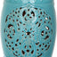 Taburete decorativo cerámica pintado a mano azul
