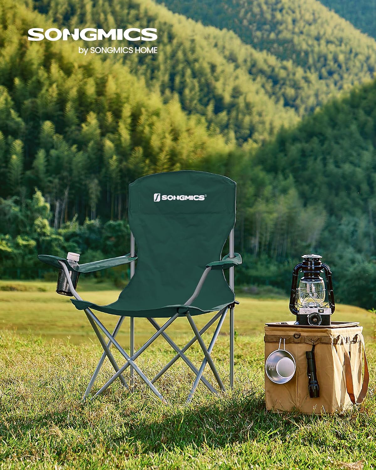 2 Sillas plegables campamento estructura resistente verde