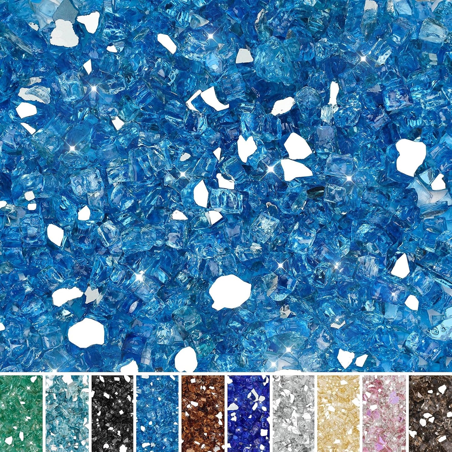 Vidrio fuego 10lb reflectante azul 1/2"