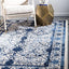 Alfombra área 5x8ft azul/marfil estilo vintage