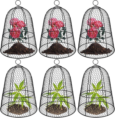 6 Cloches alambre jardín 19x14pulg cubierta plantas