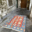 Alfombra reversible algodón 2'8"x6'7" pájaros antiguos