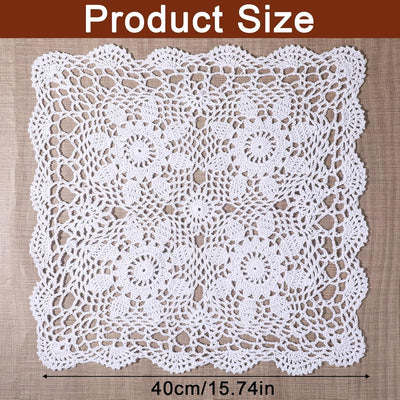 Doilies encaje cuadrados 15.7pulg mesas escritorio