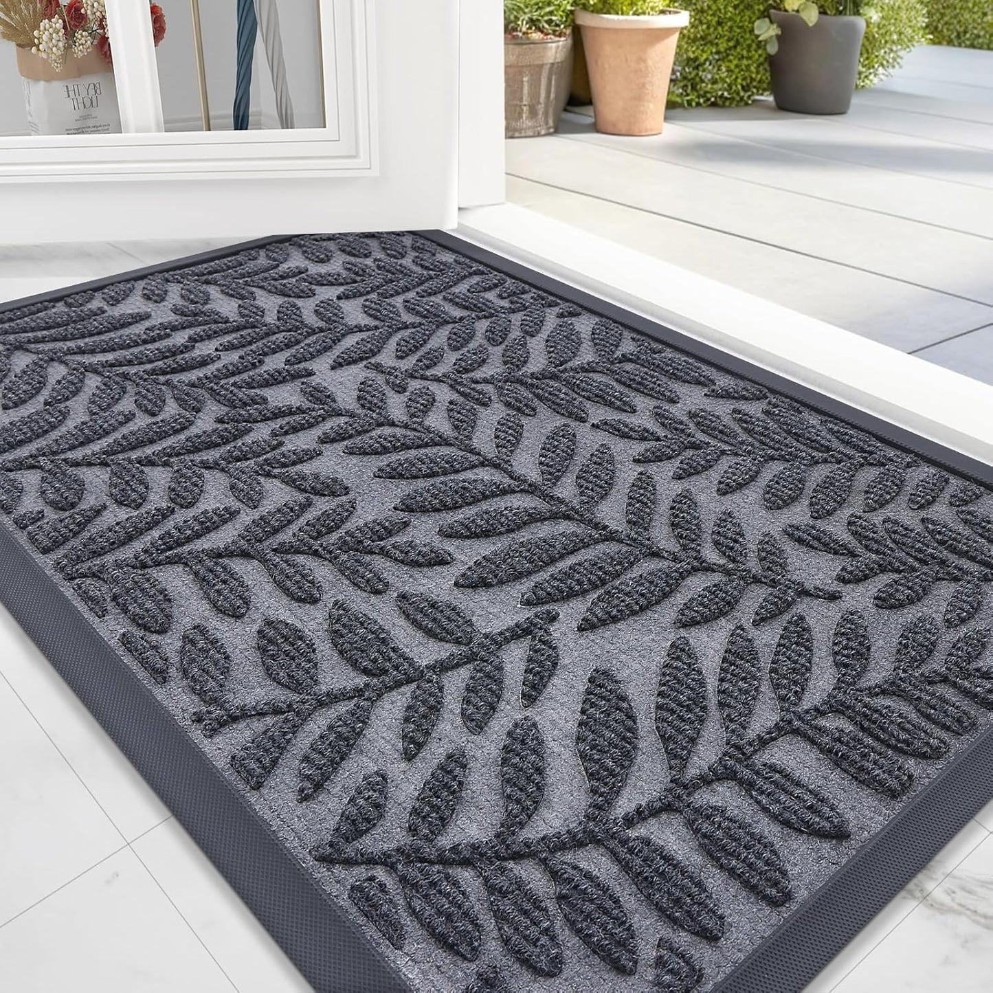 Tapete puerta 29.5x17" impermeable goma natural