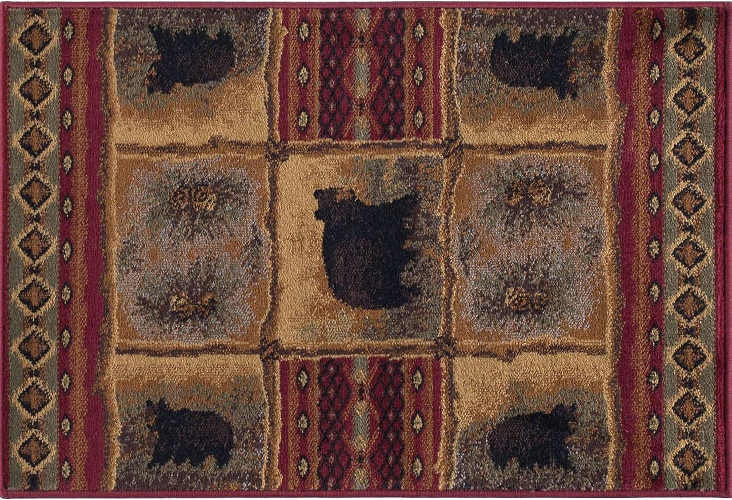Tapete oso rojo 2x3" para entrada pasillo