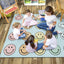Alfombra educativa estilo colegial arcoíris pastel 7'6"x12"