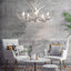 Candelabro resina blanca 30pulg 5 luces LED rústico comedor