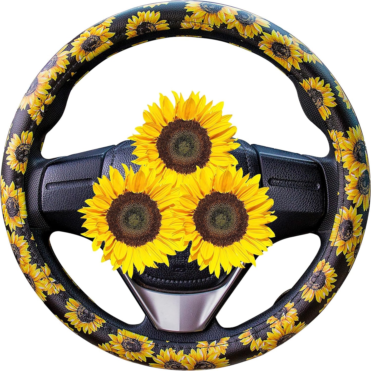 Funda volante girasol mujer ajuste universal piel