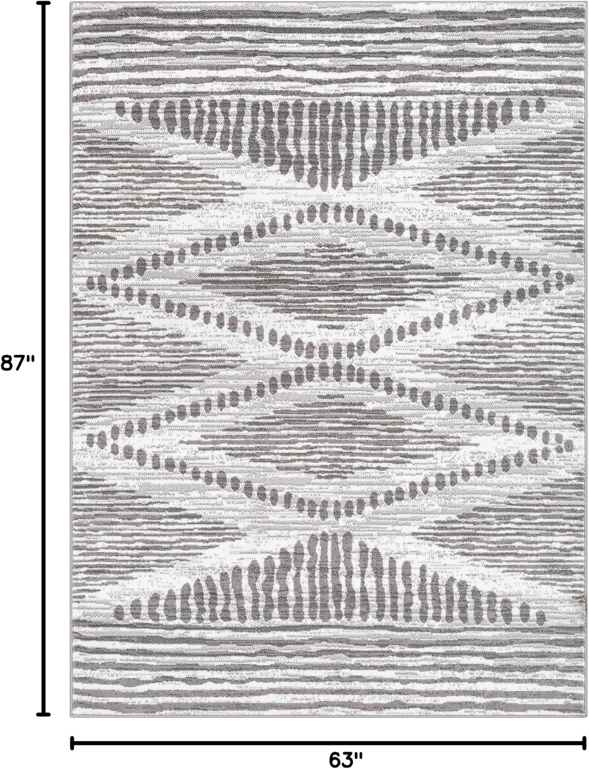 Alfombra tribal gris marfil 5x7ft