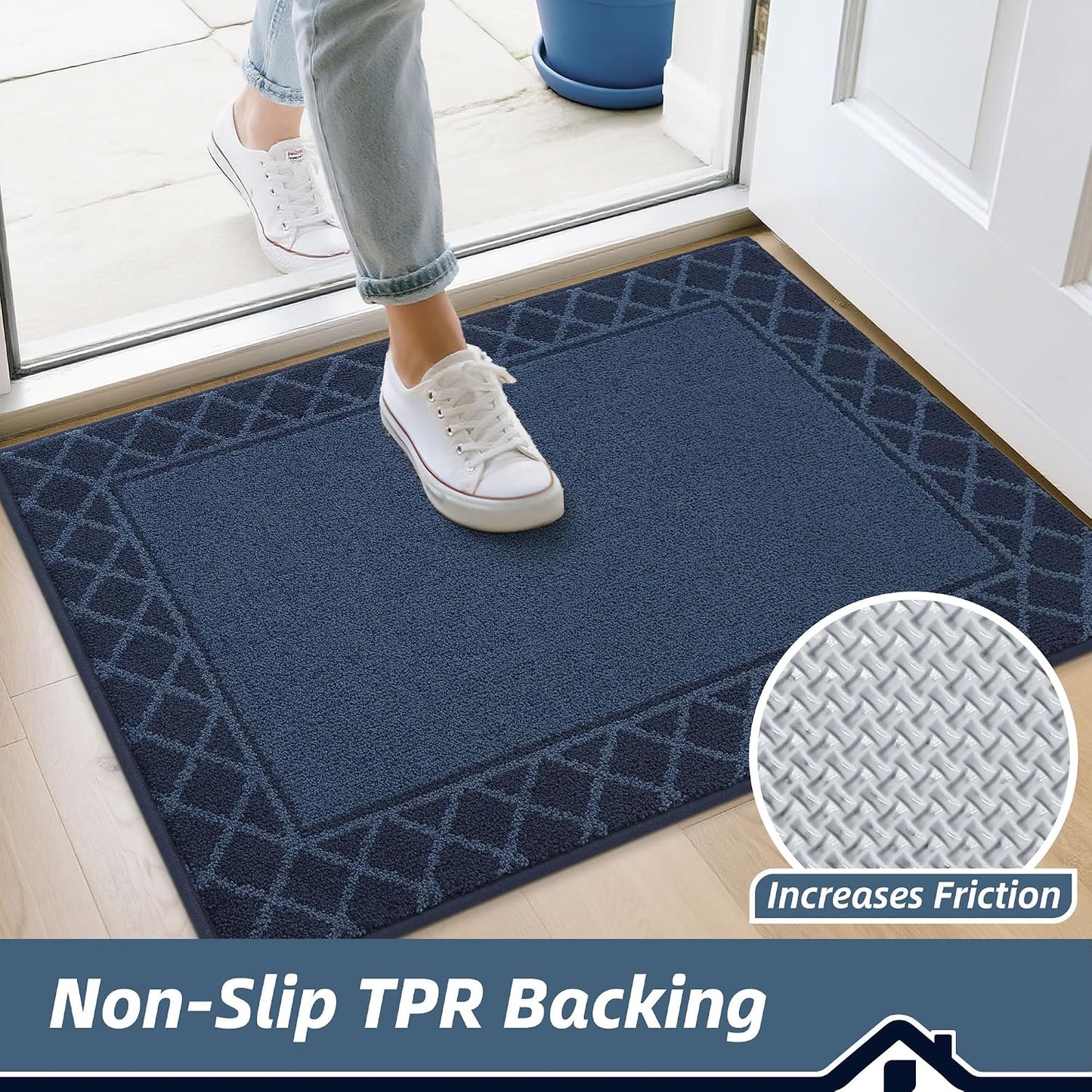 Tapete puerta antiderrap absorbente perfil bajo lavable
