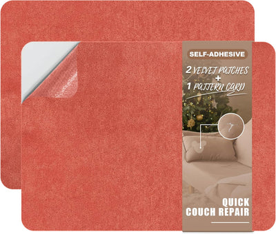 Parche reparación sofá tela 8.3x11" autoadhesivo rojo