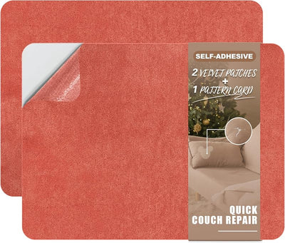 Parche reparación sofá tela 8.3x11" autoadhesivo rojo