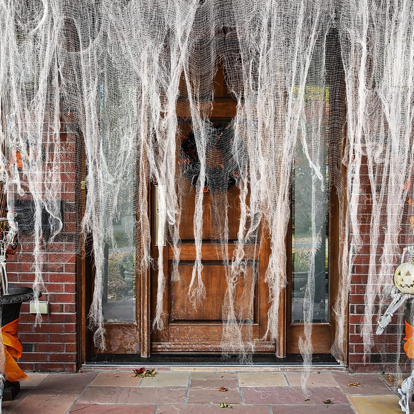 Paño Halloween 196x39" cubierta gasa decoración ventanas