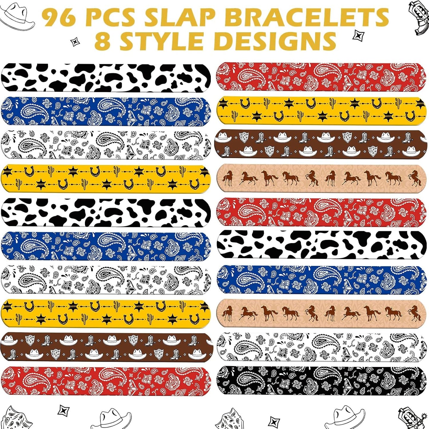 Pack 48 Pulseras Vaquero Fiesta 8 Estilos