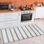 Alfombra rústica tejida a mano 2x8ft rayas gris y blanco