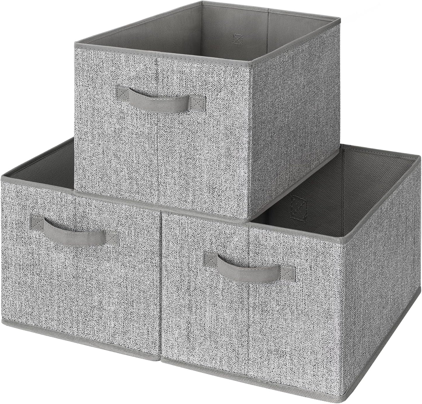 Canastas tela armario asas para ropa gris extragrandes pack