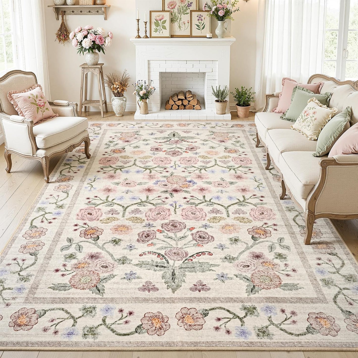 Alfombra 5x7ft lavable antiderrap para sala dormitorio