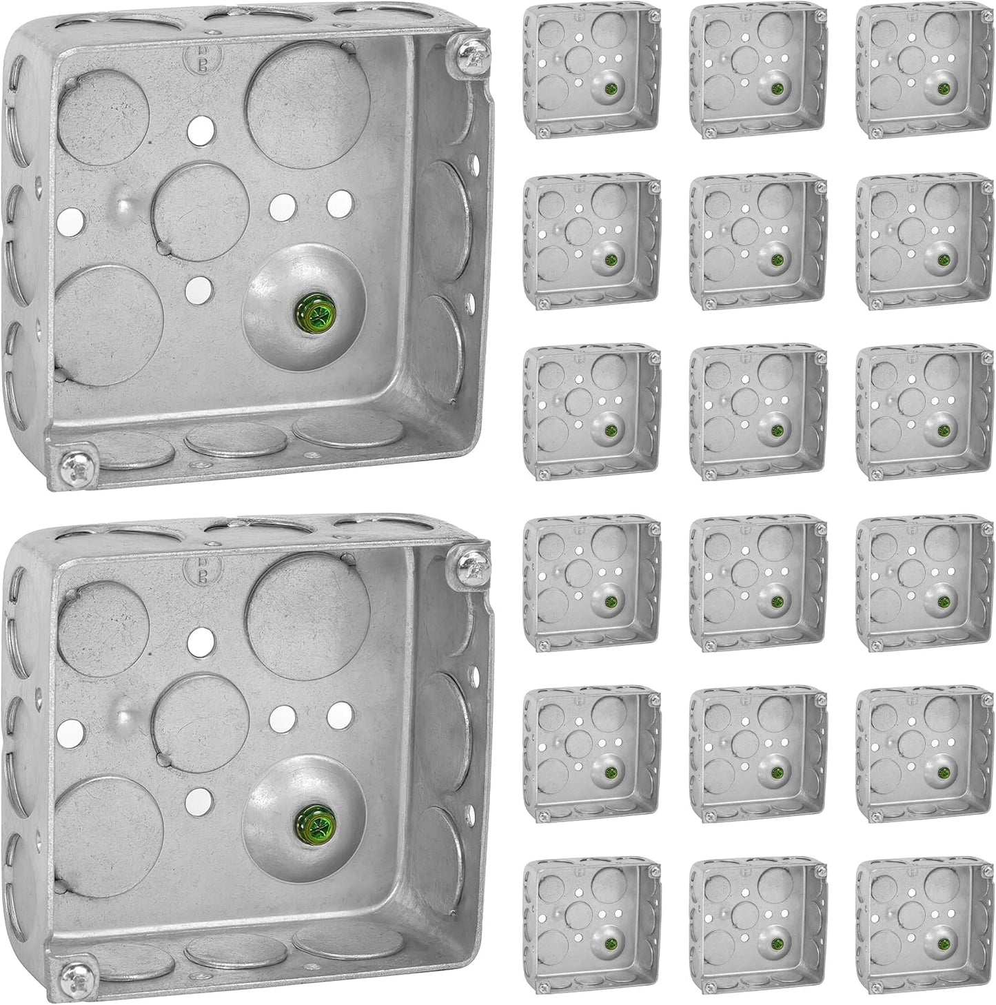Cajas conexiones eléctricas 4x4 pulg 20 pzas metal acero