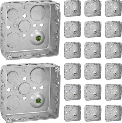 Cajas conexiones eléctricas 4x4 pulg 20 pzas metal acero