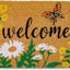 Tapete floral fibra coco 30x17pulg entrada exterior