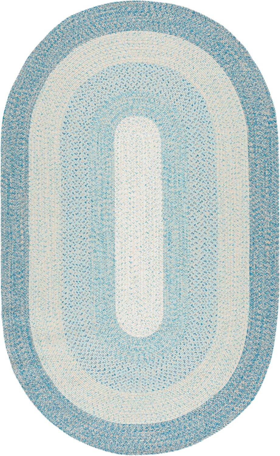 Alfombra exterior lavable 6x9ft ovalada azul reversible
