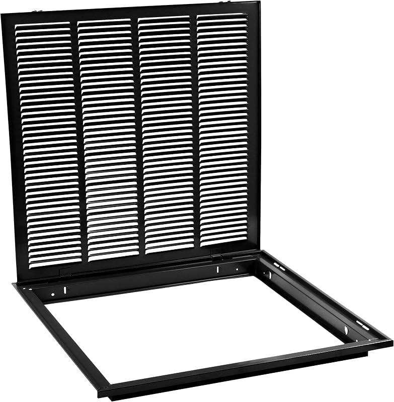 Rejilla filtro aire HVAC 20x25" cara extraible plana negra