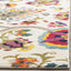 Alfombra pasillo 2.2x6ft diseño floral bohemio marfil